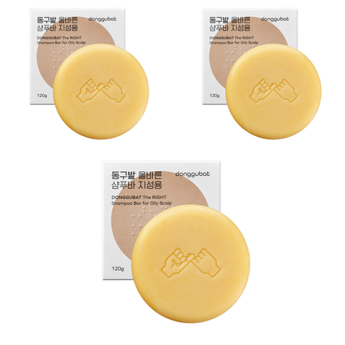 동구밭 올바른 샴푸바 지성용, 120g, 3개