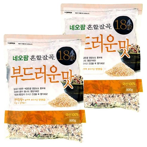 네오팜 혼합잡곡 18곡 부드러운맛, 800g, 2개