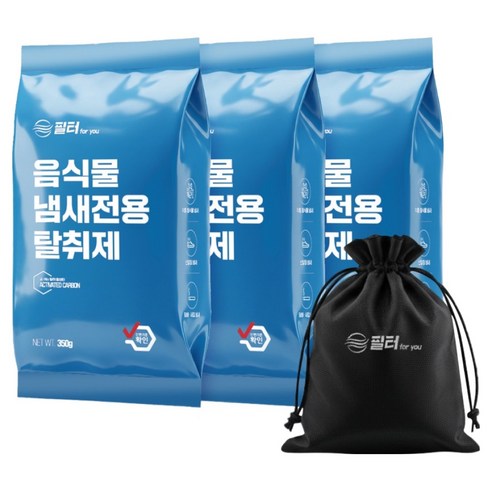필터포유 음식물 처리기 필터 리필 숨쉬는 탈취 활성탄 + 다용도 파우치 세트, 에코체 ECC-888, 단일 색상