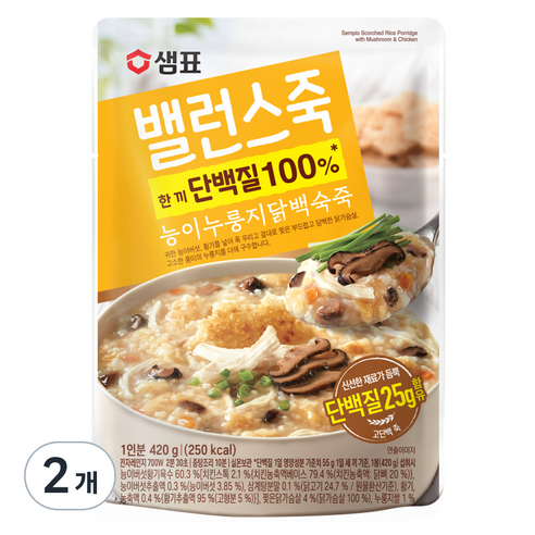 샘표 밸런스죽 능이누룽지닭백숙죽