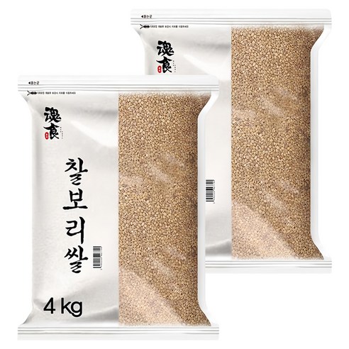 혼식 국산 찰보리쌀, 4kg, 2개