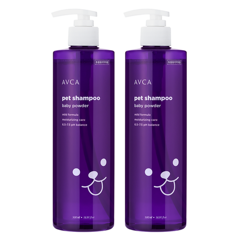 아브카 강아지 딥 모이스춰 마일드 샴푸 베이비파우더향, 500ml, 1개입, 2개