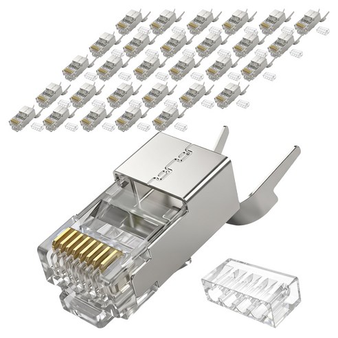 인네트워크 CAT.7 STP 랜케이블 제작용 통과형 EZ 플러그 IN-PS750SV, 100개