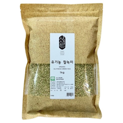 상생촌 유기농 찰녹미, 1kg, 1개