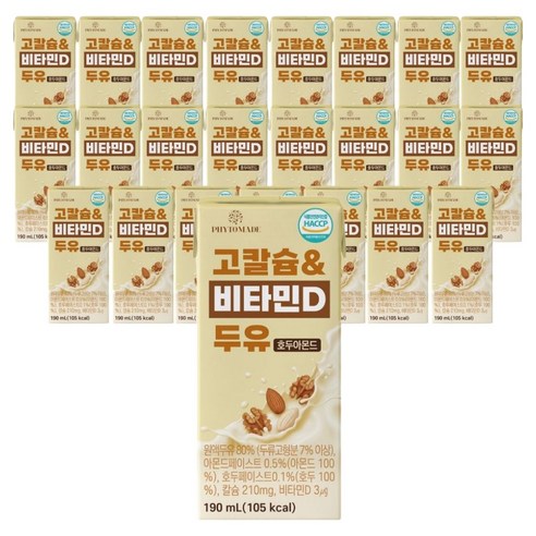 파이토메이드 고칼슘 & 비타민D 두유 호두아몬드, 24개, 190ml