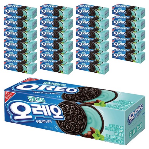 오레오 민트초코 쿠키, 80g, 24개