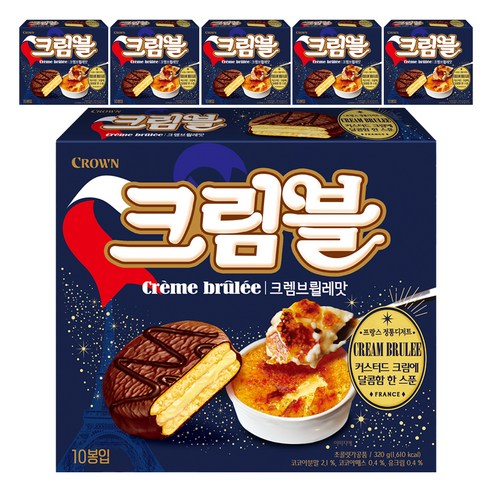 크라운 크렘브뢸레맛 초코 디저트, 320g, 6개