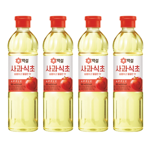 백설 사과식초, 500ml, 4개