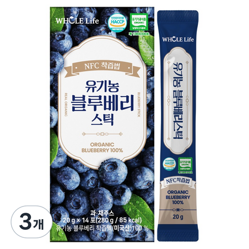 홀라이프 유기농 블루베리 스틱, 42개, 20g
