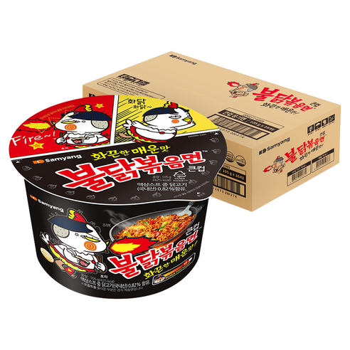불닭볶음면 큰컵 105g, 16개