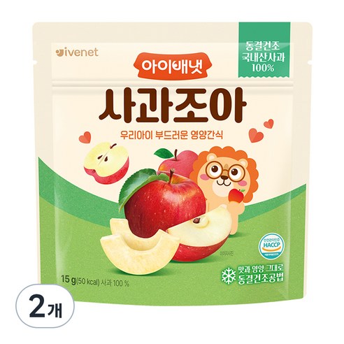 아이배냇 사과 조아 과일칩, 2개, 15g