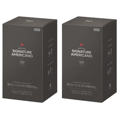 할리스 시그니처 아메리카노 다크 원두커피스틱, 900mg, 100개입, 2개