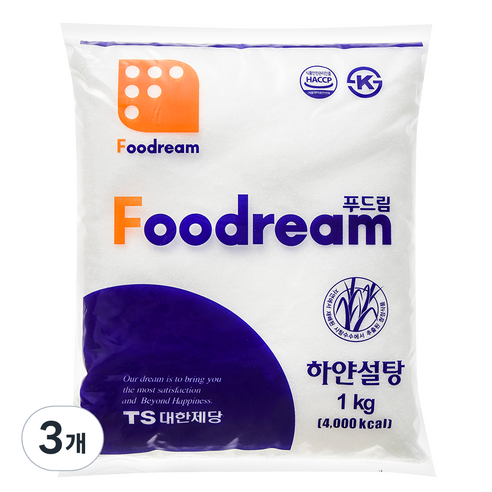 푸드림 하얀설탕, 1kg, 3개