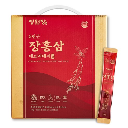 정원장 6년근 에브리데이 장홍삼 스틱 100p, 1kg, 1박스