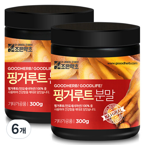 굿허브 프리미엄 핑거루트분말, 6개, 300g