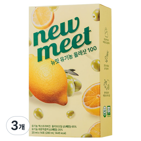 뉴밋 유기농 올레샷 100 스틱 14p, 3개, 280ml