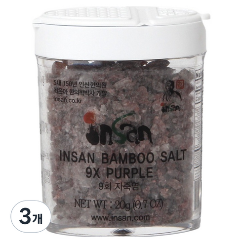 인산죽염 9회 자죽염 고체, 20g, 3개