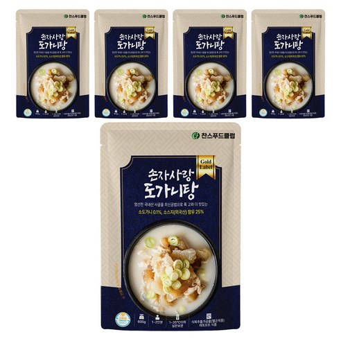 찬스푸드 손자사랑 도가니탕, 5개, 600g