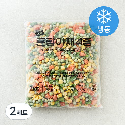 [로켓프레시] 혼합 야채 4종 세트 (냉동), 2세트, 1kg