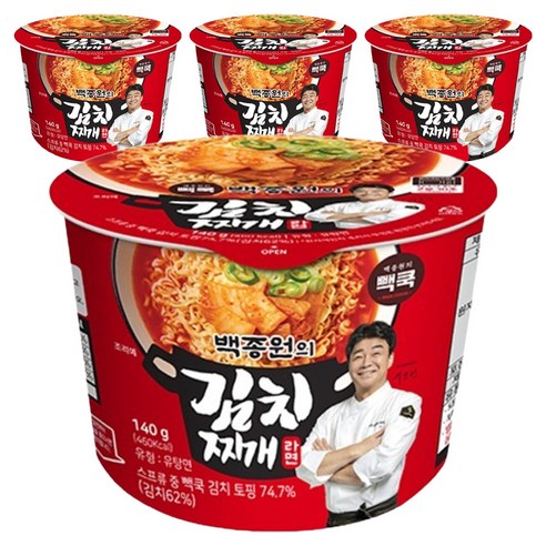 TBK 백종원의 김치찌개 라면 140g, 4개