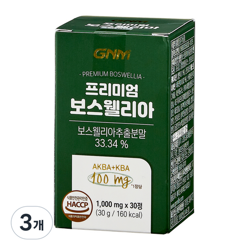 자연의품격 프리미엄 보스웰리아 AKBA+KBA 100mg, 30정, 3개
