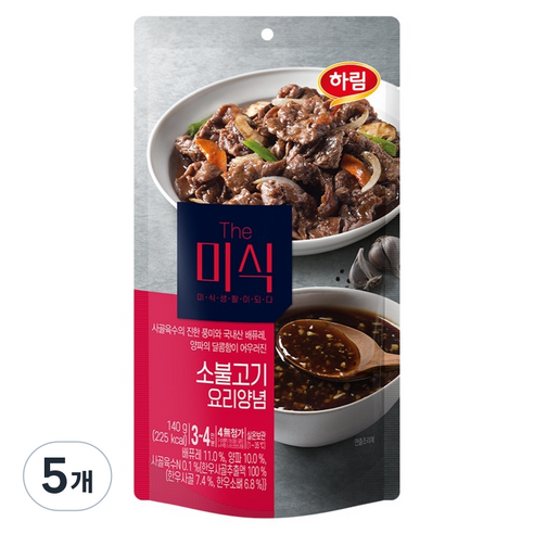 더미식 소불고기 요리양념, 140g, 5개
