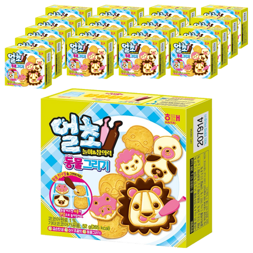 해태제과 얼초 동물 그리기 과자 52g 랜덤발송