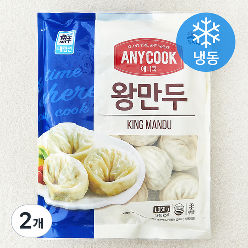 [로켓프레시] 대림선 애니쿡 왕만두 (냉동), 1.05kg, 2개