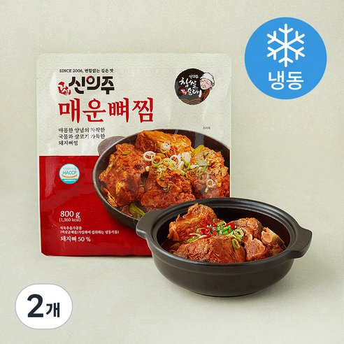 [로켓프레시] 신의주찹쌀순대 신의주 매운뼈찜 (냉동), 800g, 2개