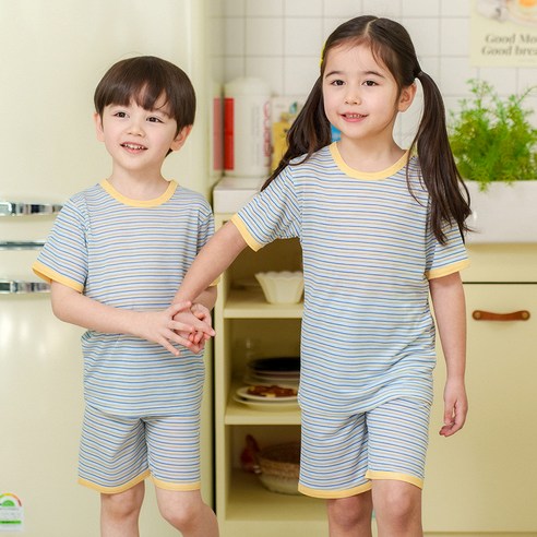 보누맘 5부 인견 싱글 실내복 상하의 세트