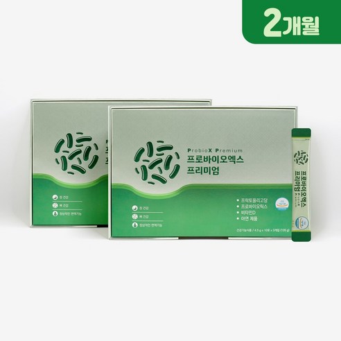 프로바이오엑스 프리미엄 유산균 19종 100억 보장 신바이오틱스 프로바이오틱스 프리바이오틱스 장건강, 2박스, 30회분
