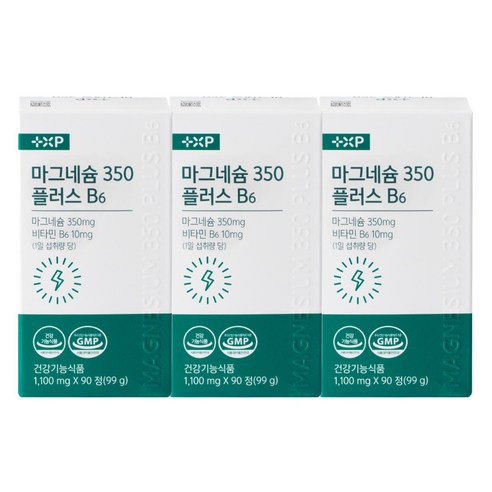 마그네슘 350 플러스B6 글루콘산마그네슘 약국정품, 3세트, 90회분