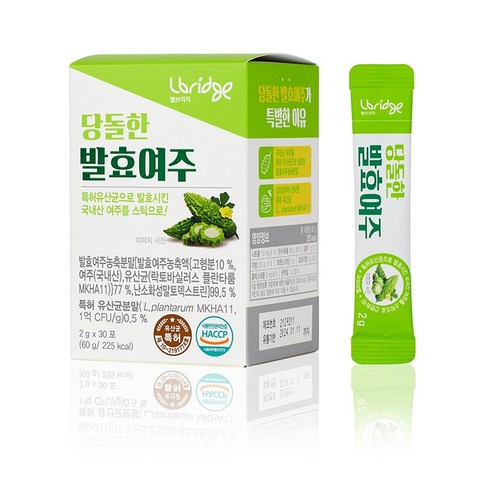 엘브리지 당돌한 발효여주 국내산 고농축 유산균함유 여주분말 스틱, 1박스, 60g