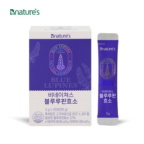 비네이쳐스 블루루핀 효소 30포 항당뇨 비만 특허균 발효 루피니빈 고구마유산균 소화효소