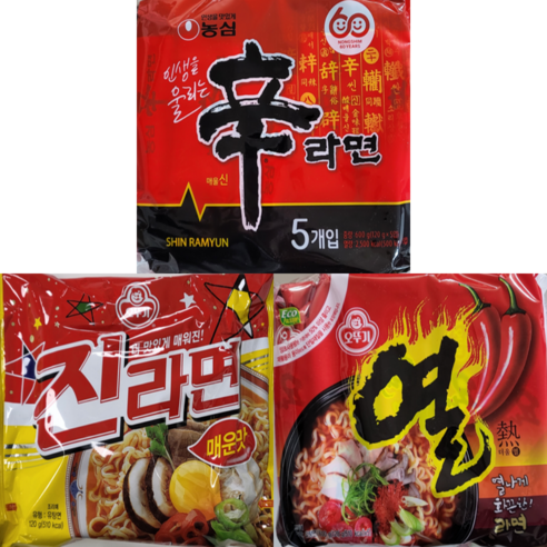 [농심(주)]신라면 5입 + 진라면 5입 + 열라면 5입, 15개, 1개