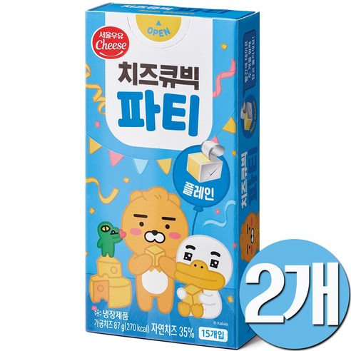 (서울우유) 치즈큐빅파티 플레인 87g, 2개, 87g