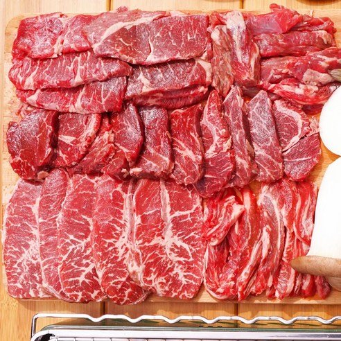 [맛춤상회] 소고기 모둠 세트 800g (안창살+토시살+살치살+우삼겹) 200g*4팩 소분포장