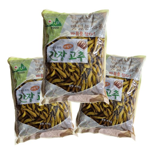 남동푸드 매실청 간장고추지 업소용 고추절임 12kg