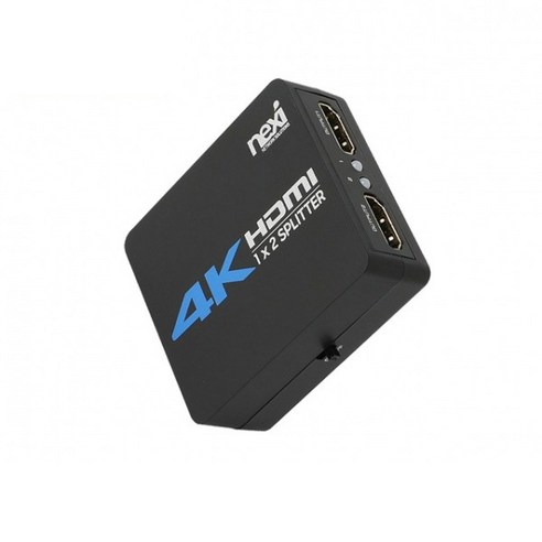 넥시 HDMI 1:2 유전원 분배기 NX-4K0102SPM NX1009, NX1009 [블랙], 1개