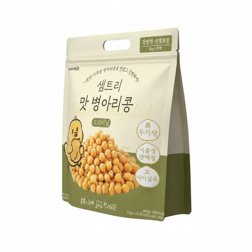 샘트리 맛 병아리콩 오리지널 1개(20g x 20개입 개별포장) - 식물성 단백질 사무실간식