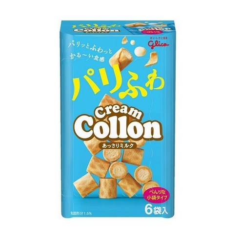 글리코 Glico 그리코 크림콜론 담백한 우유 6봉지 비스킷 쿠키 파이 일본 간식 과자