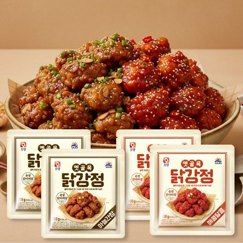 사조오양 옛골목 닭강정 마늘간장300g+매콤달콤300g, 2개, 600g
