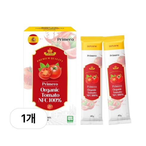 프리메로 유기농 토마토 NFC 100%, 스페인 토마토즙 스틱, 1박스, 400ml