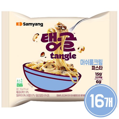 삼양 탱글 머쉬룸크림파스타 105g, 16개