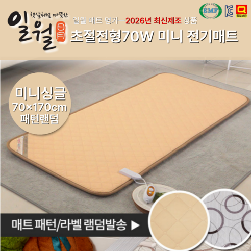 2026년 일월 전기매트 미니 싱글 소형 1인용 전기장판 초절전형 온열매트 병원 침대 거실