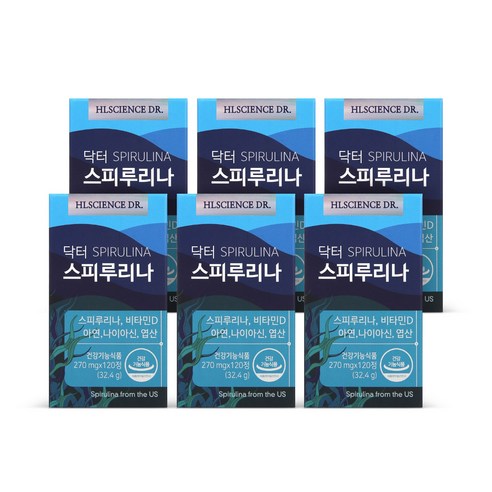 닥터 스피루리나 하와이안 스피루리나, 120정, 6박스