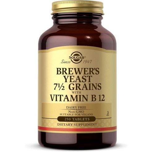 솔가 Solgar Brewer's Yeast 7 1/2 Grains with Vitamin B12 250 tabs