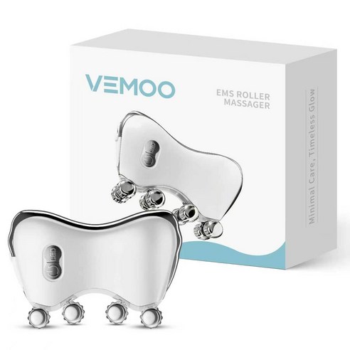VEMOO EMS 얼굴 마사지기 리프팅 기기 온열 진동 롤러 LED 피부관리기 V라인 탄력 홈케어