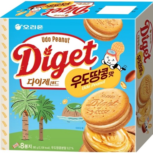오리온 다이제샌드 우도땅콩맛 8p