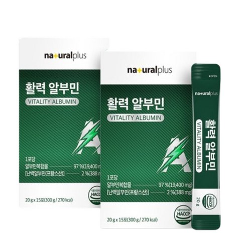 식약처 해썹 인정 고함량 알부민복합물 효능 프랑스산 난백알부민 개별스틱 2박스, 2개